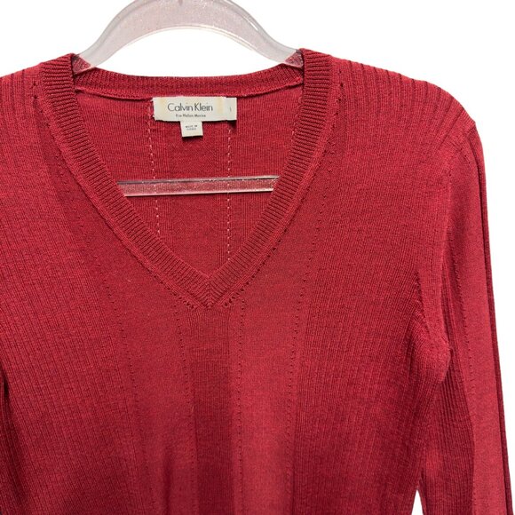 Calvin Klein 100% Italian Merino Wool Knit Sweater Jumper - Picture 2 of 8